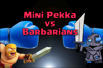 clash royale mini pekka vs barbarian